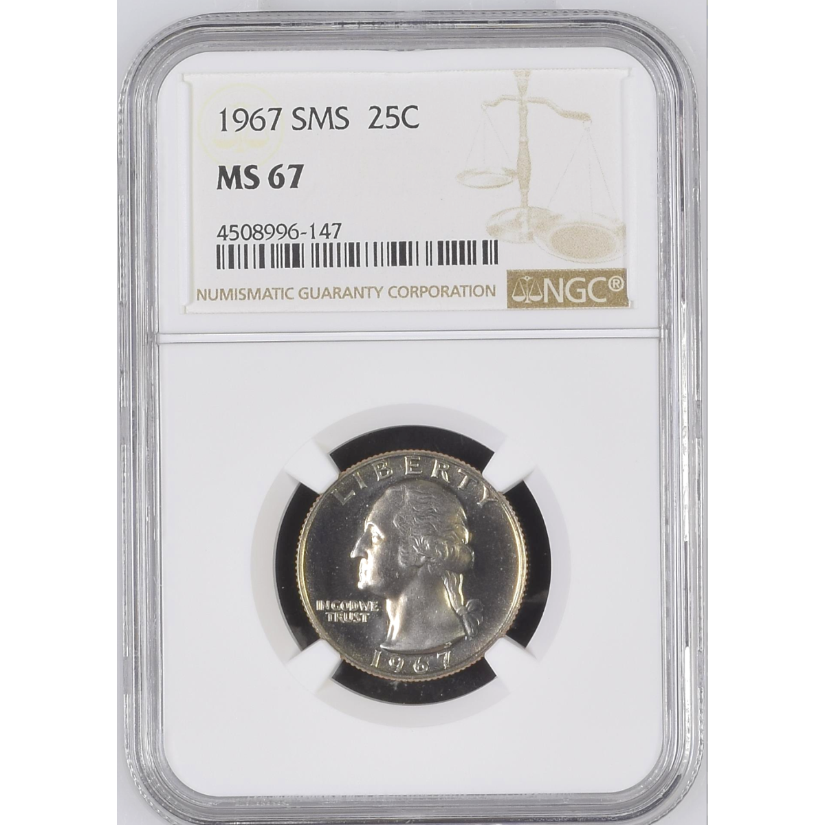 NGC 1967 SMS George Washington 25 cent MS 67 