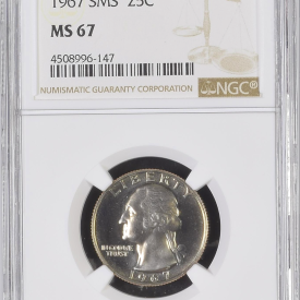 NGC 1967 SMS George Washington 25 cent MS 67 