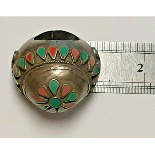 Beautiful Pink & Green Colored Sterling Silver Size 11 Ring