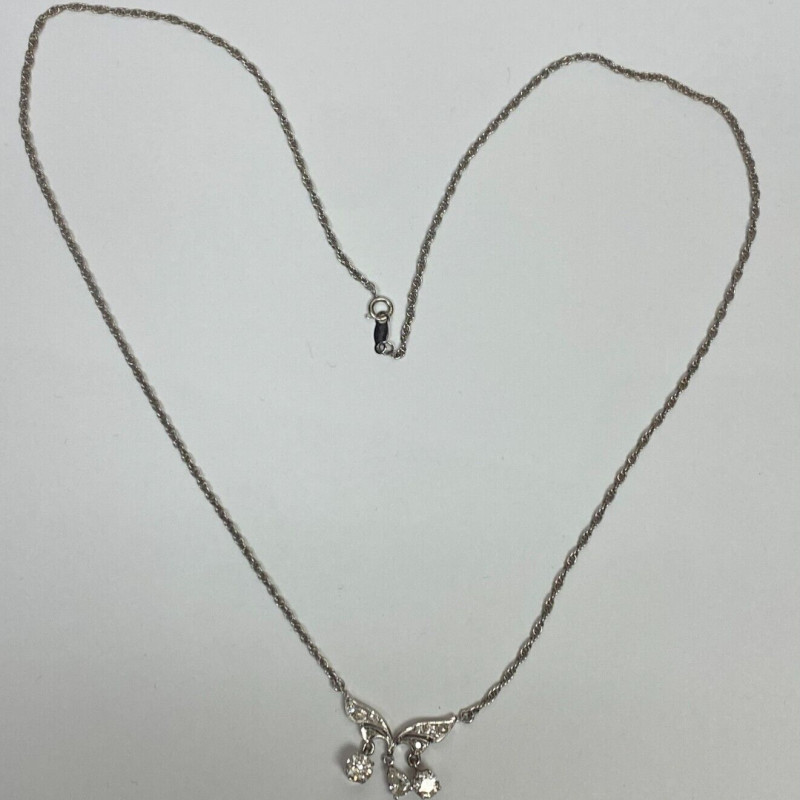 Diamond Pendant With A Neck Chain. Mounting is Made of 14 Kt Gold Diamond Pendant With A Neck Chain. Mounting is Made of 14 Kt Gold