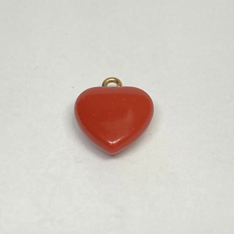 14 K Gold Red  CORAL HEART CHARM