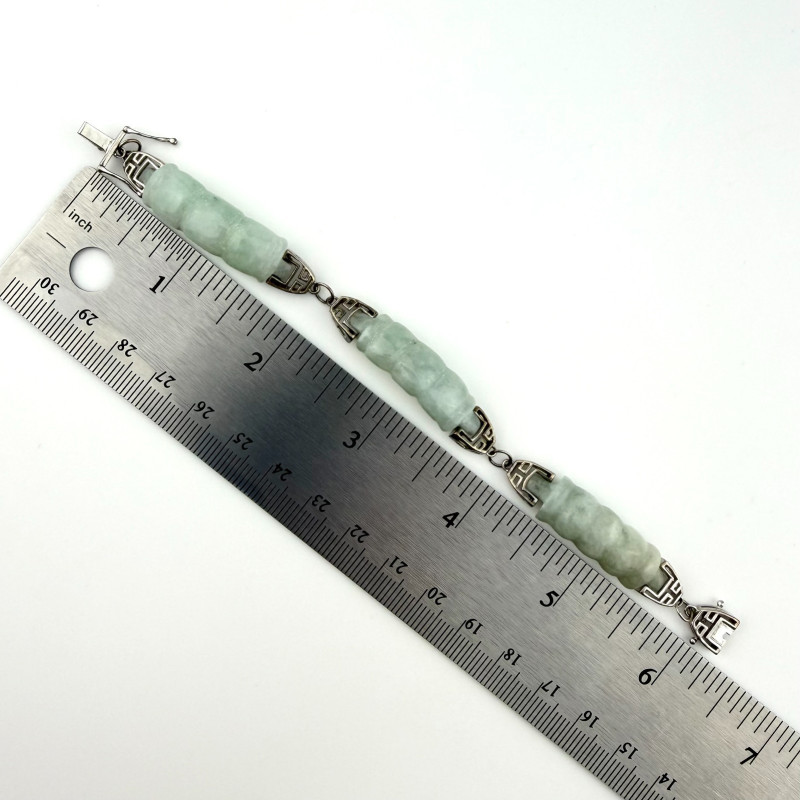 Designer Sterling Silver Light Green Natural Jade Bangle Bracelet - China LEC