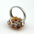Orange Stone Flower Cluster Ring Signed 925 China Size 6.25