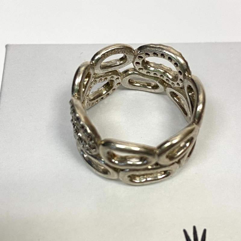 Pandora Circle Of Friends Ring Sz 6.5 Champagne CZ Stones with Box