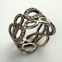 Pandora Circle of Friends Size 6.5 Clear/Champagne CZ & SS .925 Ring 190834CZ