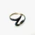 925 Sterling Silver Abstract Wave Ring with Rainbow Iridescent Patina