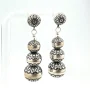 American West Sterling Silver Native Pearl Graduated Dangle Earrings
