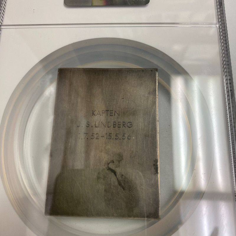 1956-Dated Norway Bronze IV Military Command Staff Silvered-(70x50mm) NGC MS 63