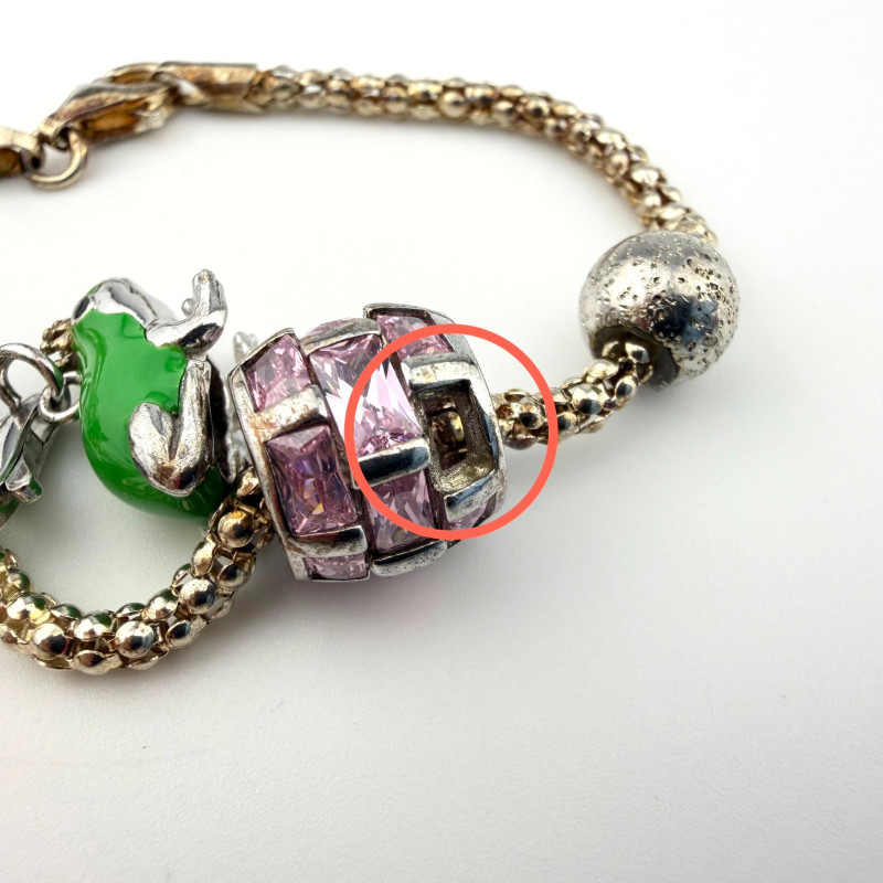 925 Sterling Silver Italian RCI Bracelet With Cute Charms, 7.5 ich