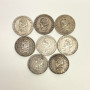1907 Brazil 2000 Reis Set of 8 Coins Different Condition