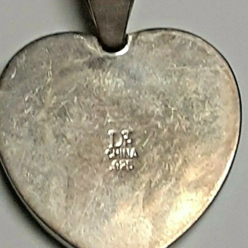 925 SS Heart Turquoise Center Stone Necklace Pendent Made in China