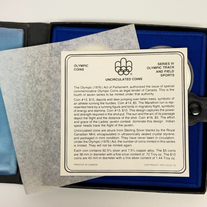 1976 Montreal Olympics Series I Géographie 4-Coin Sterling Silver Set Canada RCM