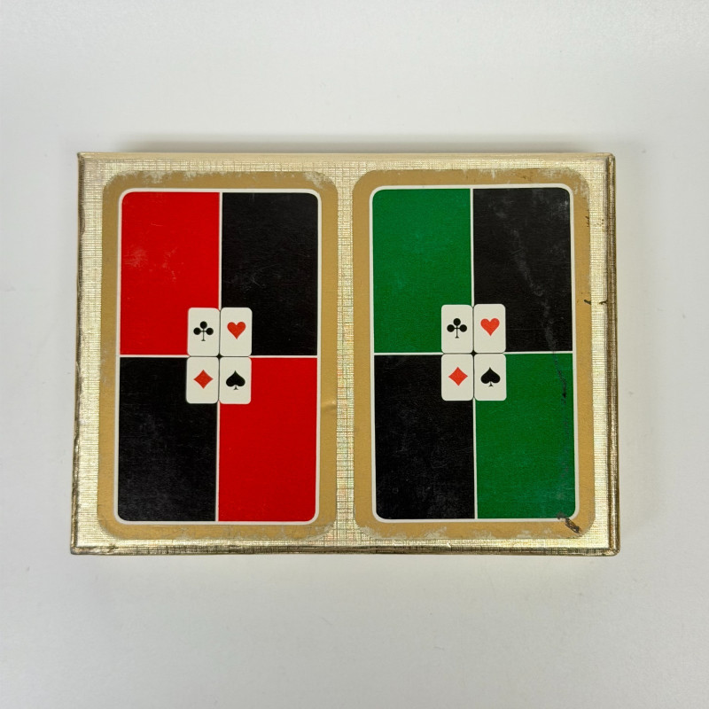 1970s Altenburg-Stralsunder 2 Deck Playing Cards West Germany Red/Black/Green