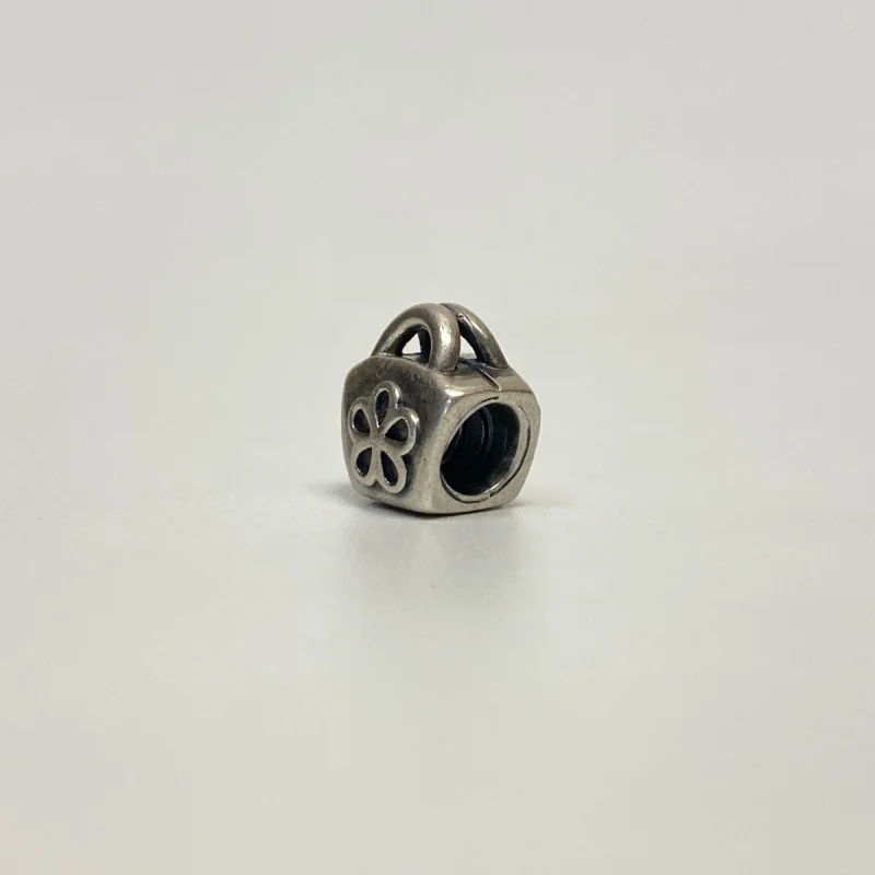 Authentic Pandora Silver Pink CZ Scalloped Purse Bead 790473PCZ *RETIRED*