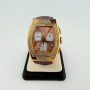 Techno Mania Pink Gold Chronograph Stainless Steel Watch Real Diamonds