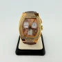Techno Mania Pink Gold Chronograph Stainless Steel Watch Real Diamonds