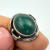 Vintage Retro Soviet Malachite Cabochon Silver Ring *Star 8MV* from USSR, Size 9