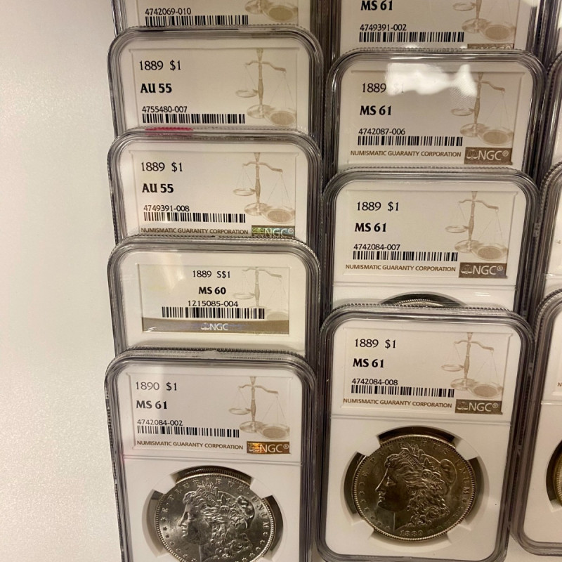 1889-1890 US Morgan Silver Dollar $1 set of 15 coins, NGC 1889-1890 US Morgan Silver Dollar $1 set of 15 coins, NGC
