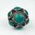 Vintage Mexican Sterling Silver 925 Turquoise Dome Ring Adjustable