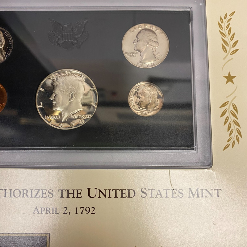 1970 US Mint Proof Set San Francisco Set Display Card W/Stamp released October 6