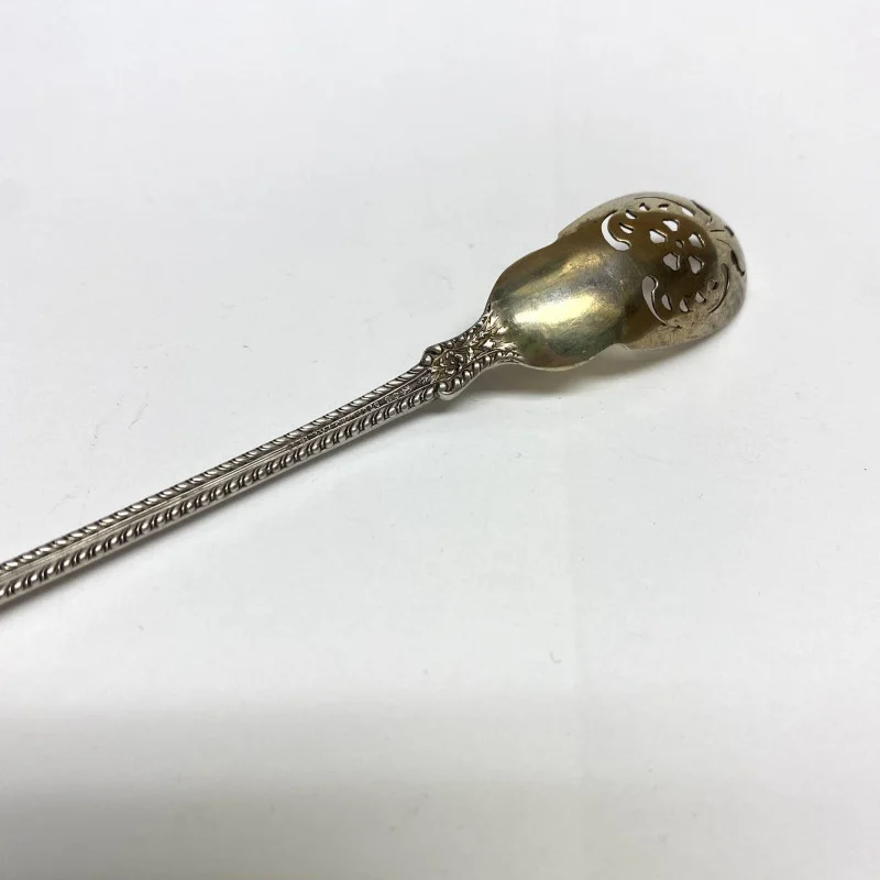 1899 Decorative Slotted Sterling Silver Serving 8 1/2 ''Spoon 