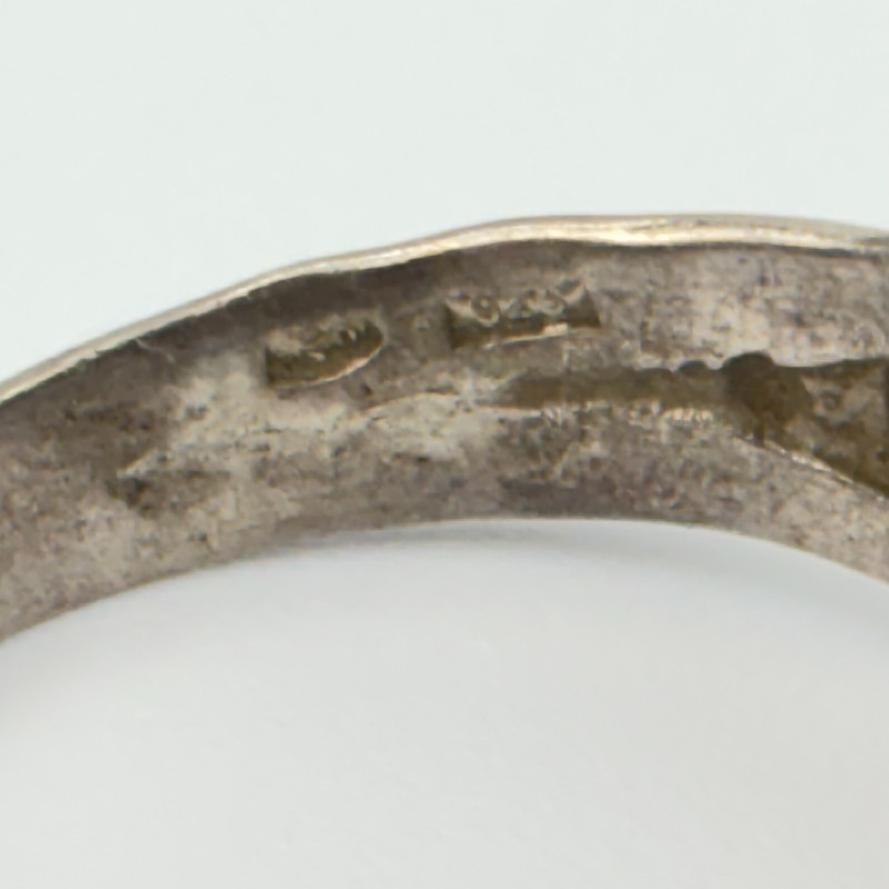 Chinese Export SterlingSilver Filigree Beauty Turquoise Ring, Adjustable