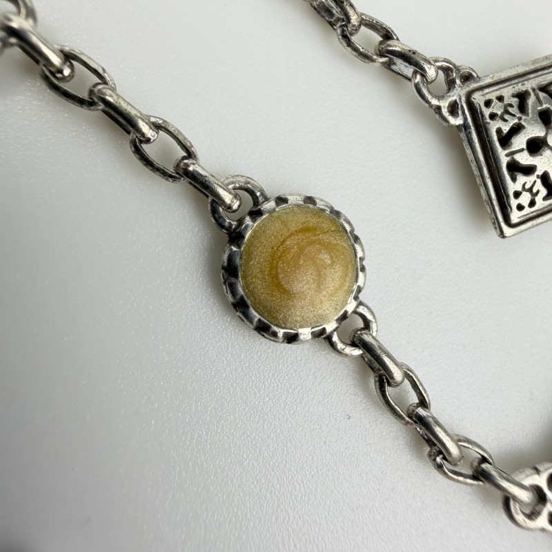 Rare Brighton Bracelet Gaudi Park Enamel Circles Silver Plated 9.5 in