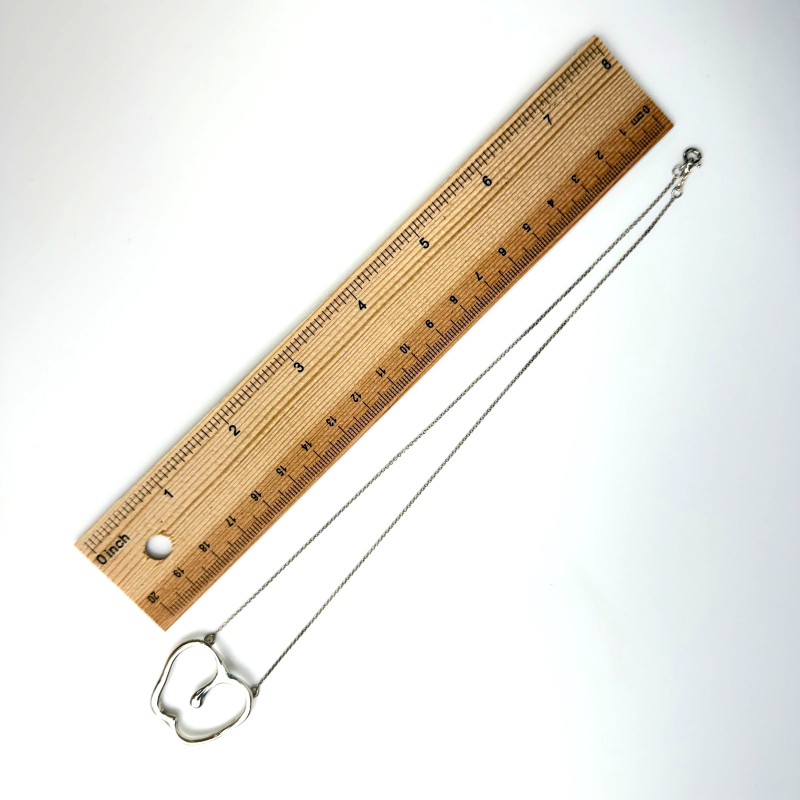 Tiffany & Co Sterling Silver Necklace Large Apple Elsa Peretti 16" Length Chain