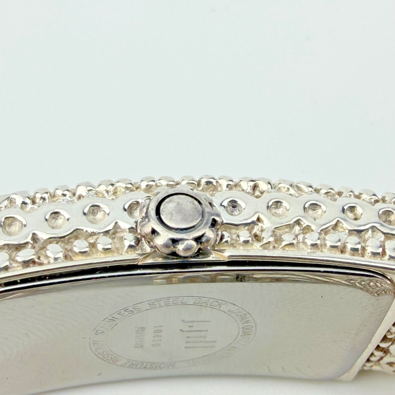 Vintage J. Jill Sterling Silver Turquoise Dial Chain Bracelet Watch Japan Quartz