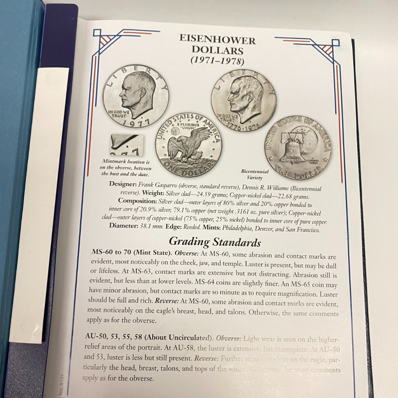 Whitman Album #9131 Eisenhower Dollar 32 Coins 1971 -1978 PDS