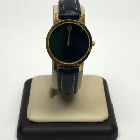 Movado 87.A1.832 Ladies Gold Tone Black Museum Dial Ladies Watch