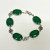 GREEN JADE STONE 925 STERLING SILVER LINK CHAIN BRACELET 7" GREEN JADE STONE 925 STERLING SILVER LINK CHAIN BRACELET 7"