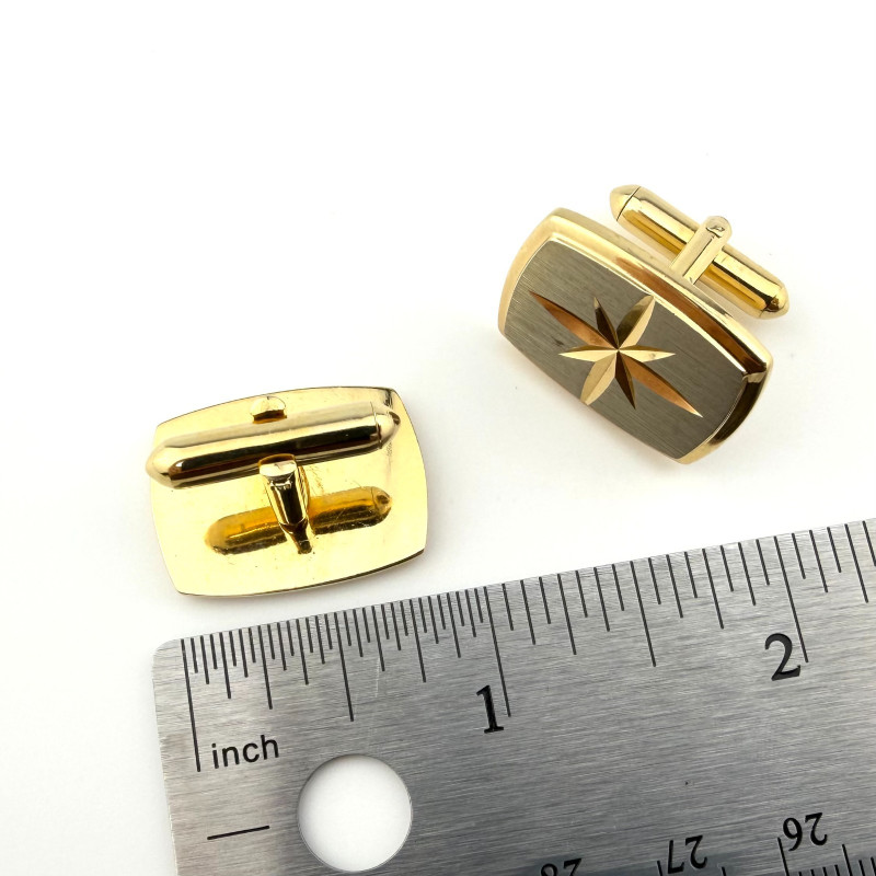 Vintage Swank Roger Lewis Shope Gold Tone Cuff Links Swank