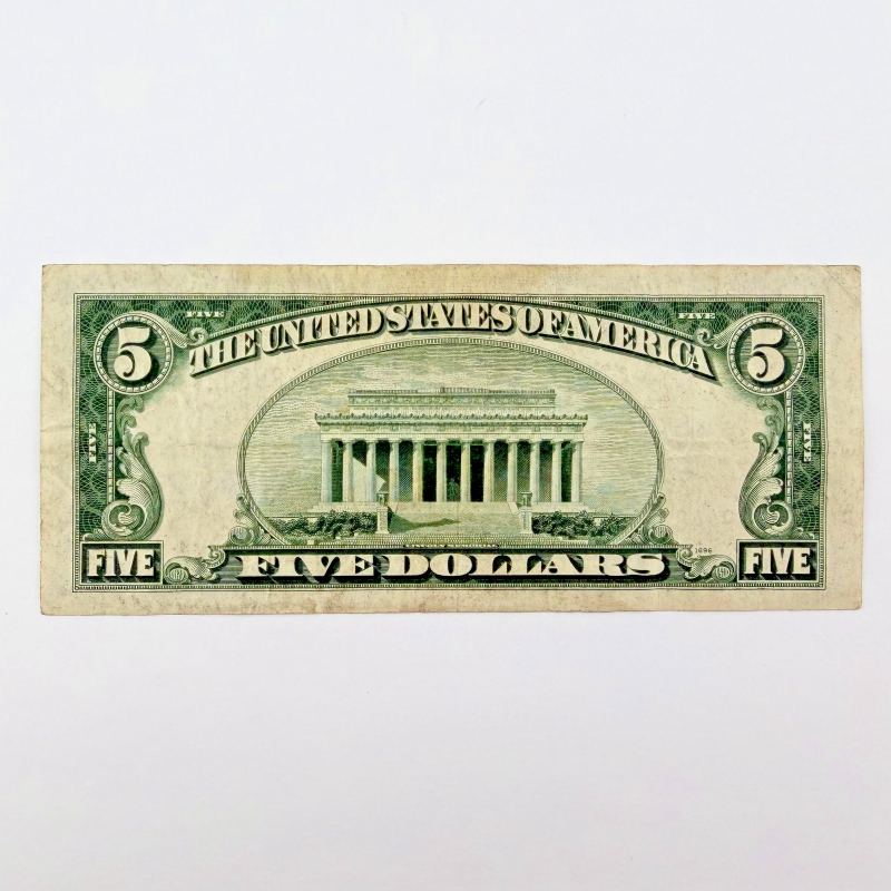 1934-C Series $5 Blue Seal Silver Certificate-Serial P 44893029 A Philadelphia