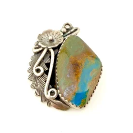 Vintage Navajo Peterson Johnson Sterling Silver Royston Turquoise Pendant