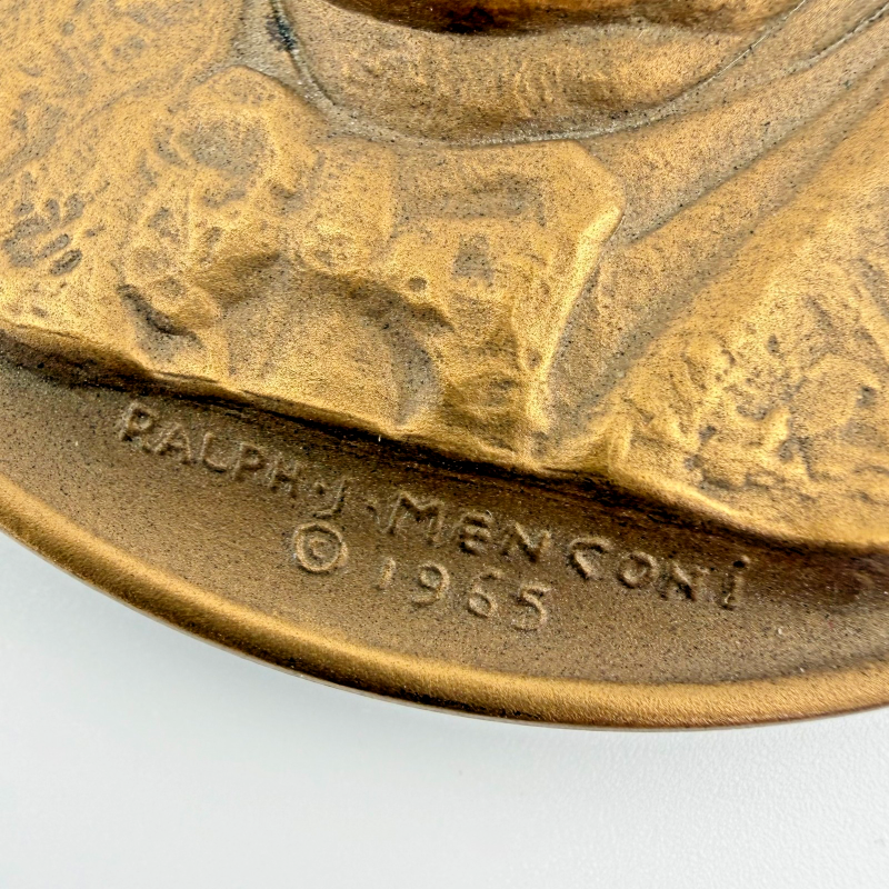 WINSTON CHURCHILL BRONZE MEDAL MEDALLION 2.75 BY MEDALLIC Co NY RALPH MENCONI