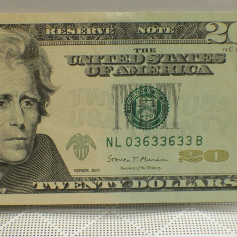 $20 2017 United States Of America  Fancy Serial NL03 6336 33B