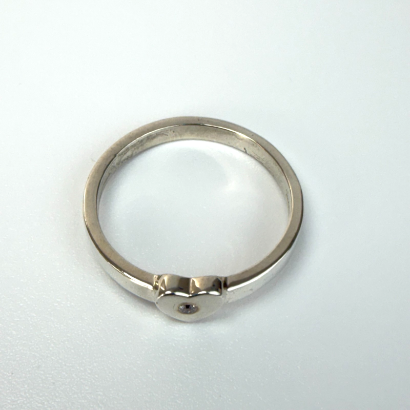 Tiffany & Co. Sterling Silver Paloma Picasso Diamond Modern Heart Ring Size 12