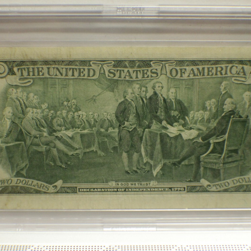 Uncirculated Series 2003A $2 Bill New Jersey Overprint with Clear Case Holder