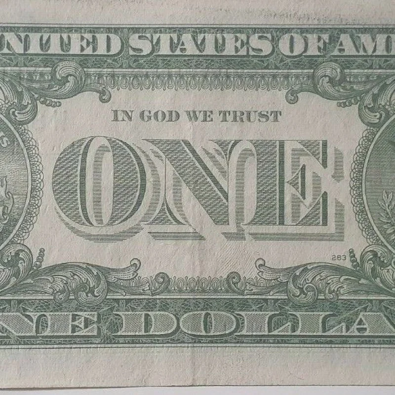 1957 One Dollar Bill Silver Certificate Average Circulated Blue Seal VG-AU 1957 One Dollar Bill Silver Certificate Average Circulated Blue Seal VG-AU