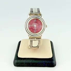 Vintage ECCLISSI Sterling Silver 925 Ladies Bracelet Pink Dial Watch