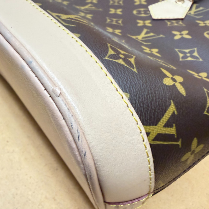 Vintage Louis Vuitton Monogram Alma PM Canvas Handbag - Cream Leather Trim