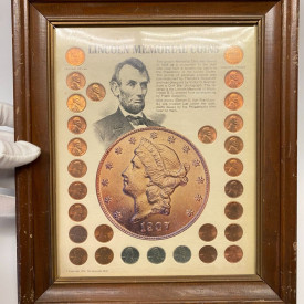 Lincoln Memorial Coins Collection (1959-1982 + 3 1943 Steel Cents) - Framed Set