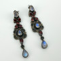 Nicky Butler India Sterling Silver 925 Moonstone & Garnet Dangle Earrings