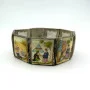 Vintage Antique Persian Miniature Painting Mother of Pearl Silver Bracelet