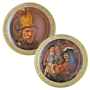 Art Treasures of the World Set 2 Plates Rembrandt Self-Portrait + Man in Helmet