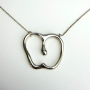 Tiffany & Co Sterling Silver Necklace Large Apple Elsa Peretti 16" Length Chain
