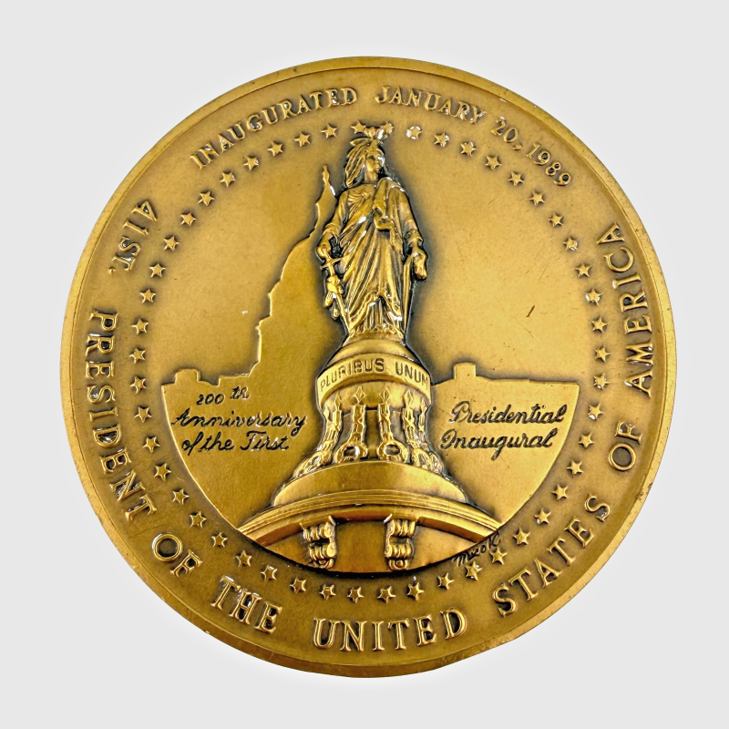 1989 USA 41st PRESIDENT BUSH G BRONZE 70MM MEDAL