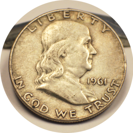 1961 D Franklin Half Silver Dollar Coin #006