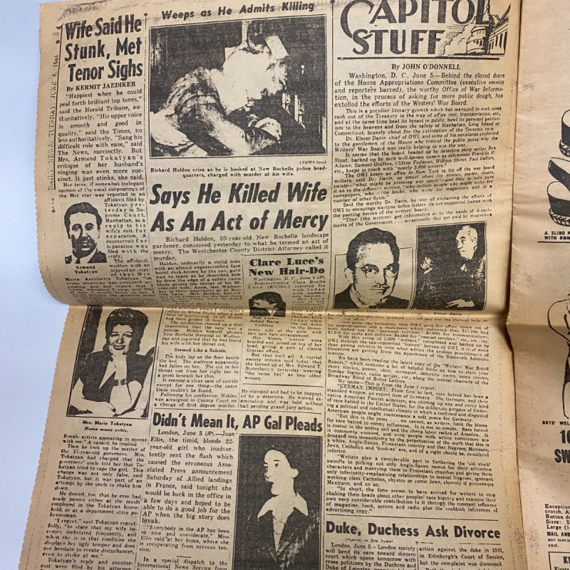 JUNE 6, 1944 D-DAY NEW YORK DAILY NEWS ICONIC NEWSPAPER RARE